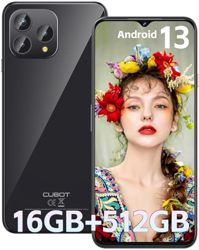 CUBOT P80 – 6,5-Zoll-FHD+-Smartphone, 8 GB und 512 GB, 48-MP-Dreifachkamera, 5200-mAh-Akku, Android 13, OctaCore-Prozessor, Farbe Schwarz