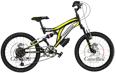 Kinderfahrrad MTB Full Suspension 20 Colorado – Räder 20 Zoll (50,8 cm) (schwarz/gelb)