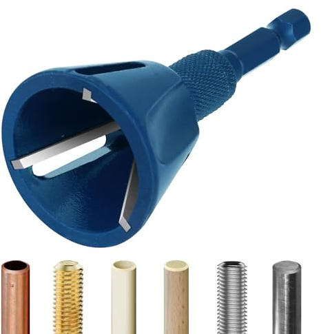 Mofunci All Thread Deburring Tool, Bolt Deburring Tool, Quick Release 1/4 Hex Shank Deburring External Chamfer Tool for Removing Burr, Bolt Thread Screw Repair, Fits for 3/16-1(5mm-25mm)