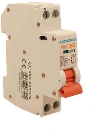 ZOREI Interruttore Magnetotermico Automatico 10A C10, MCB 1P+N Curva C 6KA, 220V Slim Da 1 Modulo DIN, Salvavita Stotz