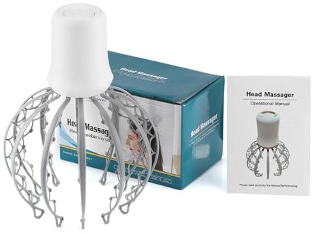 Massaggiatore elettrico per la testa del cuoio capelluto, massaggiatore portatile alimentato a batteria, tiragraffi per cuoio capelluto con 3 modalità e 84 contatti vibranti per rilassare lo stress