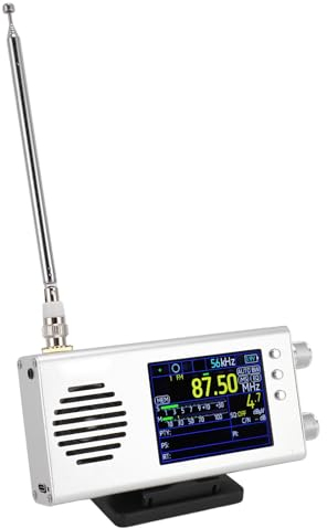 Portable SSB Shortwave Radio, AM FM SW CB VHF UHF WX AIR LW MW Full Band Radio Receiver, 3.2 Inch LCD Display, Dual Stereo Speakers, 5000MAH Battery Operated (Silver)