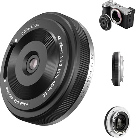 VILTROX AF 28mm F4.5 f/4.5 FE Lens for Sony E Mount, Wide-Angle Full-Frame Auto Focus Lens Compatible with Sony E-Mount Cameras a7C a7SIII a7III a7RIII FX3 ZV-E10 a6700 a6600 a6400