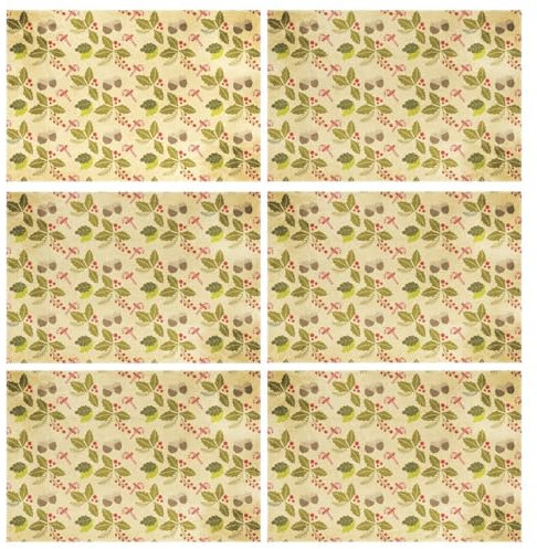 Red and Gold Christmas Tree wipeable placemats for dining table reusable place mats placemat washable underplate mat christmas 12x18