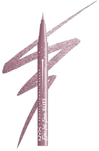 NYX Professional Makeup - Eyeliner Liquide - Tenue 24H et Waterproof - Pointe Ultra Fine - Effet Pailleté Ultra Pigmenté - Formule Vegan - Epic Ink - Teinte : Shimmer Stitch