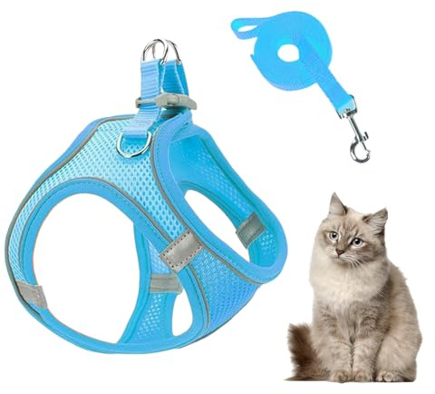 Harness Set - Justerbar anti-dragkombo | reflekterande vadderad bröstrem, lätt andningsbart nät, Quick-release säkerhetsspänne, mjukt grepp, perfekt för dagliga utomhuspromenader