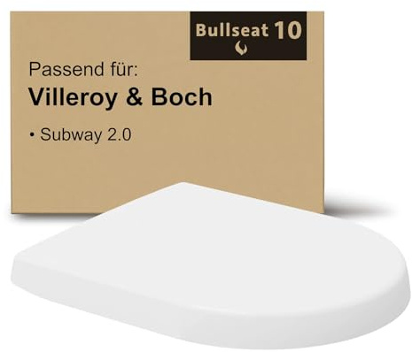 Bullseat Toalettlock – lämplig för Villeroy & Boch Subway 2.0 | Toalettsits med softclose och avtagbar | toalettglasögon av Urea Duroplast | toalettlock montering ovanifrån