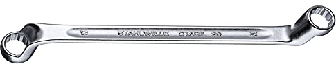 Stahlwille 41442428 Double Ended Ring Wrench, Heads Offset by 75 Degrees, Chrome Alloy Steel & Chrome Plated, Has Anti-Slip Drive Profile, Size 3/8 x 7/16, L.200 mm