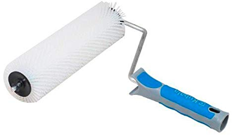 Kubala Handstachelwalze - Stachelwalze - Hand-Igelwalze - Entlüfterrolle - PE-Kunststoff - Metallbügel - Kunststoffgriff - weiß - 230mm x 75mm x 14mm