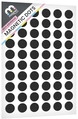 Magnet Shop® – självhäftande hantverksmagneter – magnetiska prickar – 12,5 mm diameter [1,5 mm tjock] 60 pack