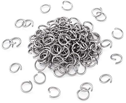 Pandahall - 1000 anelli aperti in acciaio inox da 10 mm, rotondi, 1,4 mm di spessore, in metallo tondo non saldato, connettori ad anello per la produzione di gioielli a maglia catena