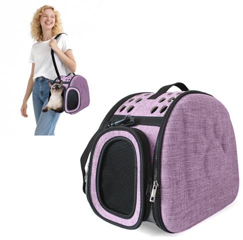 Sac de Transport pour Chat Cage Sac de Lapin Caisse Voyage pour Chat Chien Petit Transporteur de Chat Caisse de Transport pour Petits Animaux Respirable Démontable Lavable Pliable
