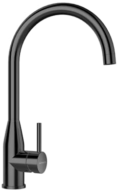 Schock 559000GUM Kavus-Grifo de Cocina presión con caño Fijo, Chorro de Agua Ultra silencioso y posición de Salida Alta, Metal Oscuro