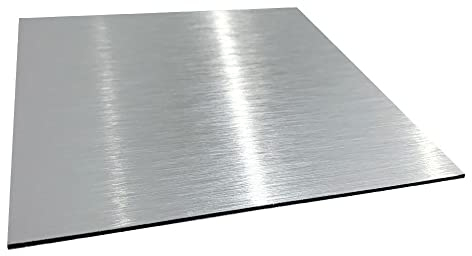 Panneau Composite Aluminium Brossé épaisseur 2 mm. Plaque alu avec au Centre un Polyéthylène (PVC) - 40 x 60 cm (400 x 600 mm) -