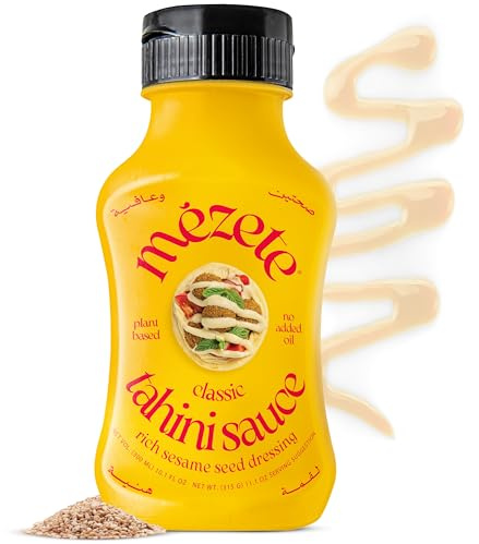 Mézete Salsa Tahini Gourmet, Condimento Cremoso y Delicioso, Originario de Jordania, Producto Natural, Apto para Veganos, 315 g