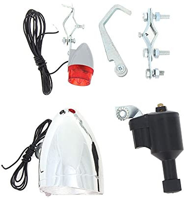 Herklotzn Luz de bicicleta motorizada, generador de dínamo de fricción, luz trasera, 6 V, 3 W, accesorios para bicicleta