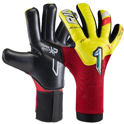 Rinat NKAM-Onana Semi-Pro Goalkeeper Glove – Negative Cut, Softy XP Palm, Lightweight & Flexible Fit for All Ages (Yellow, 5)