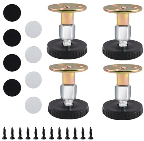 HERKINDNESS 27-64 mm Verstellbare Möbelfüße, 4 Stück Verstellbarer Gerätefüße, Möbelfüße Höhenverstellbar, Zwei Installationsmethoden, Kratzer verhindern, für Tische, Möbel oder Gerätefüße