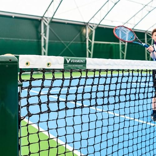 VERMONT Tennis Court Nets | Championship Quality, Heavy-Duty Design - Doubles or Singles Nets Available in 4 Thicknesses [2mm - 3.5mm] (Double Loop, 3.5mm DT Doubles [Standard])