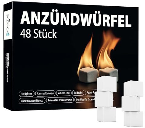 Samore 1152 x Anzündwürfel (= 24 Packungen x48 Stück) Kaminanzünder Kohleanzünder Anzünder Würfel Grillanzünder Ofenanzünder für Kamin, Ofen Kohlenanzünder Anzündwolle Anmachwürfel