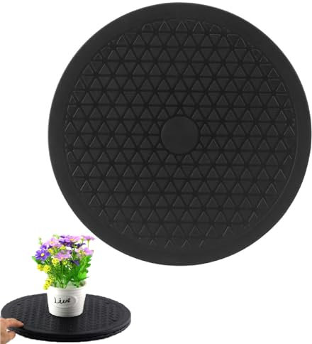 Piattaforma Roteante,Base Rotante per Giradischi,Supporto Girevole di 360°,Giradischi con Cuscinetti Sfera in Acciaio,Piatto Girevole per TV Monitor Artigianato Piante Bonsai (25cm)