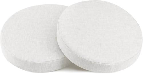 Cuscini Sedia Rotondi 40/35/30/45/50cm Cuscino Sedie Antiscivolo 2 pezzi per Sedie Cucina Giardino e Sala da Pranzo Casa Sgabello Cuscino Sedia Rotondo Cuscini sfoderabili(Bianco,Diameter: 40CM/16in)