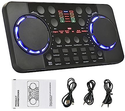 Podcast Kit Complet, V300 Pro carte son en direct Streaming 10 effets sonores 4.0 mélangeur d'interface Audio for DJ musique Studio enregistrement karaoké