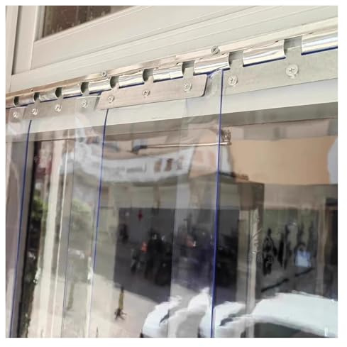 Cortina de Tiras de PVC, Impermeable, antihuracanes, para Puertas, Kit de Tiras de Vinilo, Ideal para supermercados y garajes comerciales (180 x 250 cm/70,86 x 98,43 Pulgadas)
