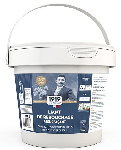 MAULER - Liant de rebouchage parquet & meuble haute solidité pour Mastic à Bois - 5L - À mélanger avec sciures fines ou farine de bois - Très faible odeur