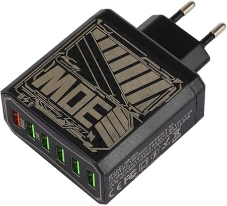 Adattatore diviso - Presa di funzione ricarica rapida | 6 Porte USB Protezione da sovratensione QC3.0 VACIPA VELOCE UNIVERSALE PER VIAGGI DEL TELEFLO