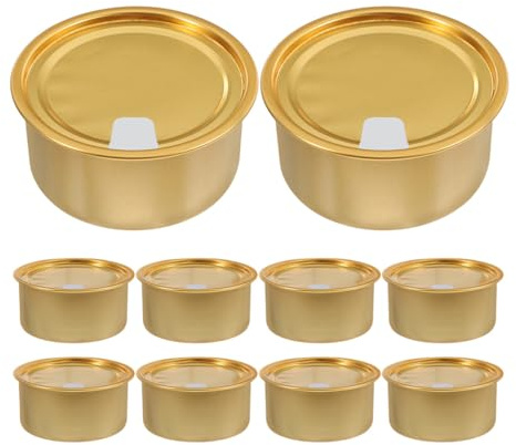 Uonlytech 10 Pezzi Contenitori Alimenti in Alluminio Chiusura Ermetica e Coperchio Apribile Lattine Vuote per tè Sfuso caffè Snack e Alimenti Confezione Compatta e Portatile per Uso