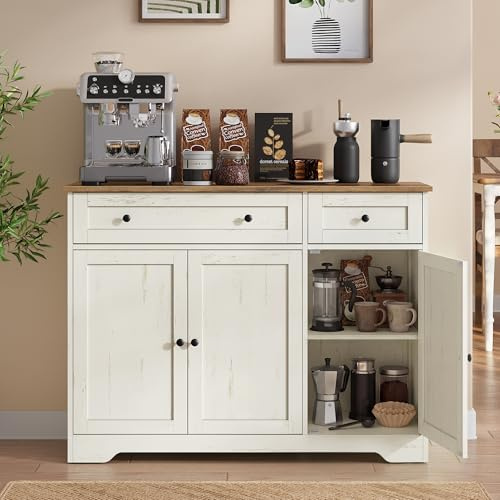 VASAGLE Aparador, Muebles de Cocina, 2 Cajones, 3 Puertas