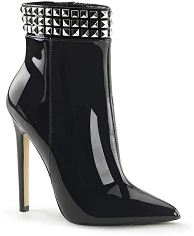 PLEASER SEXY-1006, Damen Kurzschaft Stiefel, Schwarz (Schwarz (Blk Pat)), 44 EU (11 Damen UK)