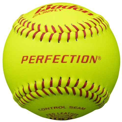 Baden | USA (ASA) Approved | Official League Fastpitch Softballs | Perfection Leather | 12 | Optic Yellow | One Dozen
