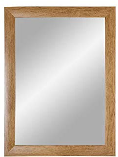 ByMoris Spiegelrahmen Eiche Rustikal 30x30 cm Wandspiegel Deko-Spiegel mit MDF-Holz Rahmen Modern Vintage alle Größen individuell Maß gefertigt 100% Made in Germany