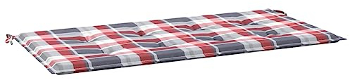 vidaXL Gartenbankauflage, Bankauflage Sitzkissen Outdoor, Polsterauflage Auflage für Gartenbank, Bankpolster Bankkissen, Rot Karomuster 100x50x3cm Oxford-Gewebe