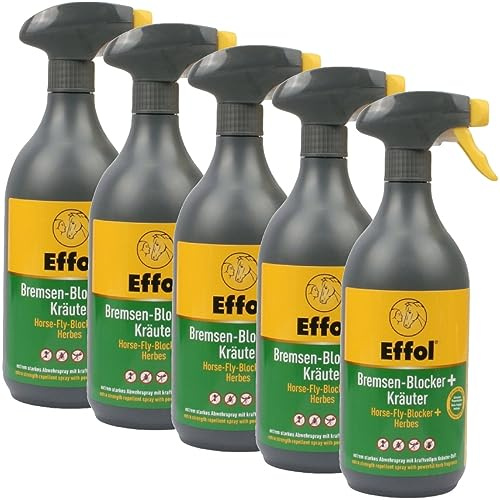 RL24 - Bremsen-Blocker+ Kräuter | Insektenschutz mit Kräuterduft | dermatologisch getesteter Fliegenschutz | gegen Zecken & Mücken | Bremsenspray für Pferde | 5 x 750 ml Spray (5er Set)