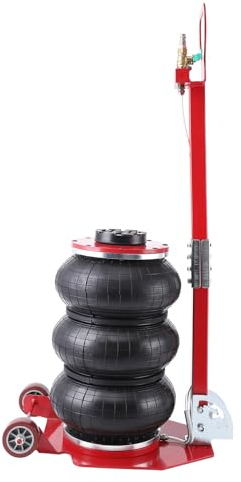 KIMORE Wagenheber, 3 Tonnen/6000 Pfund, dreifacher Beutel-Luftheber, schnelles Anheben, pneumatische Autoreparatur bis 39,75 cm, Wagenheber mit tragbarem, langem Einstellgriff und 3-lagigen Airbags