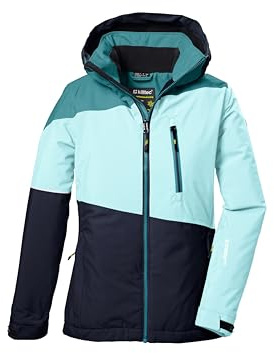 killtec Mädchen Skijacke/Funktionsjacke mit Kapuze und Schneefang KSW 331 GRLS SKI JCKT, mint, 164, 42091-000