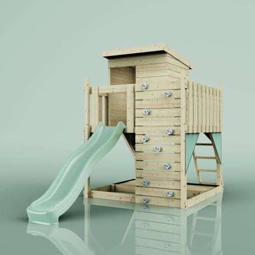 PolarPlay Stelzenhaus Polarlicht aus Holz in Grün