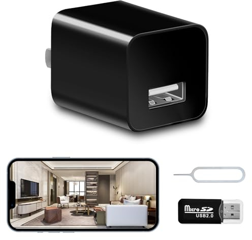fijawee USB Charger Camera - WiFi Small Camera - Full HD 1080P Mini Wireless Nanny Cam Motion Detection with App Live Feed