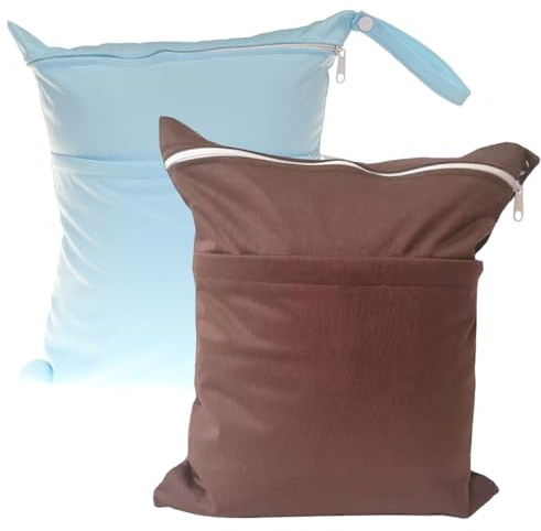 WeddHuis 2 pcs Borsa impermeabile per pannolini articoli da toilette e indumenti bagnati asciutti adatta per il nuoto i viaggi e l'uso domestico