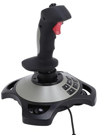 Topiky Flight Simulator Joystick Controller, USB Wired Flight Stick with Vibration and Throttle, Universal Simulation Controller Joystick For 7 8 10 11