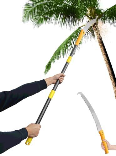 Pole Saw for Tree Trimming,Lightweight 2 in 1 5FT Manual Hand Saws Tree Trimmer Pole Saw, Sharp Steel Blade, Adjustable Branch Cutter Pruner for Yard Walkway Oak Palm Fruit Pine and Fir Limbs Cutting