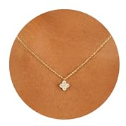 KINHOPI Gold Necklaces for Women 14K Gold Plated Four Leaf Clover Pendant Necklace Trendy Fashion Jewellery Gifts for Women Girl