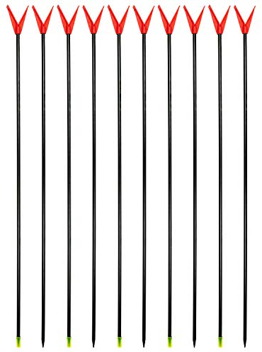 Arapaima Fishing Equipment® Stabile Rutenhalter im Set | 10 Stück V-Rutenablagen mit Schnurlaufkerbe | 75 cm Rutenauflage - Rot