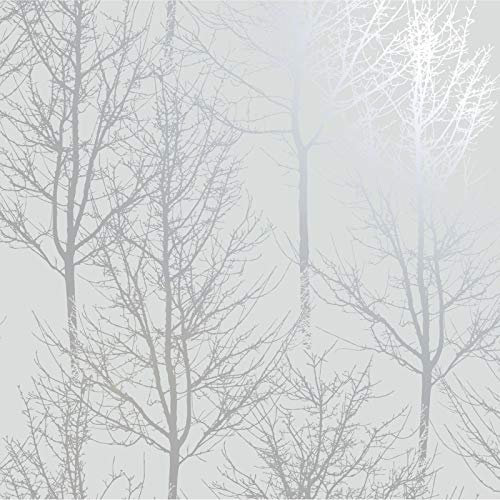 Holden Decor Rhea Trees Wallpaper Grey Silver 90760 Indulgence 10.05 m x 0.53 m