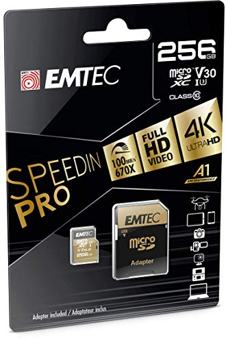 EMTEC SpeedIN Pro microSD USH I U3 A2 256 GB