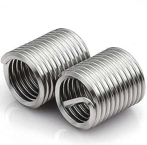 M10 x 1,5 mm x 2,5 D Casquillos Roscados, Inserto Roscado Alambre Helicoidal, Tornillos Helicoidales de Alambre en Espiral, Acero Inoxidable 304, Métrico, 30 Unidades