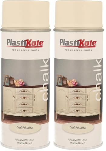 Plasti-Kote Chalk Finish Spray Old Hessian 400ml (Pack of 2)